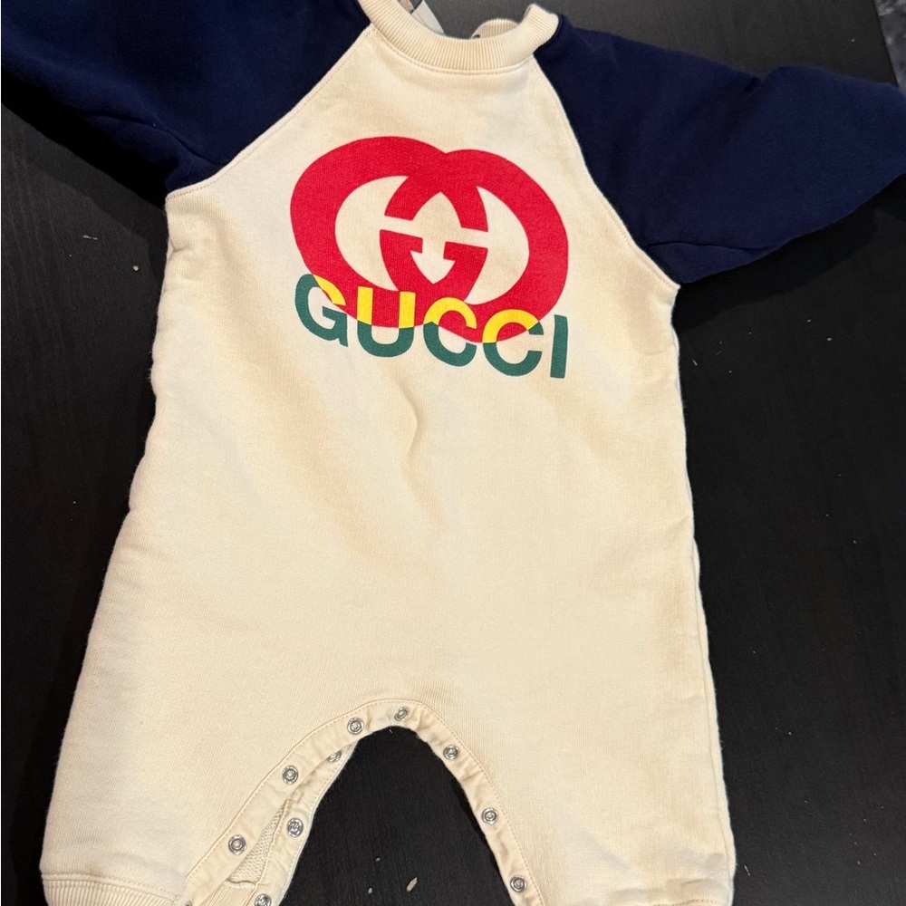 Gucci Cream Baby Onesie